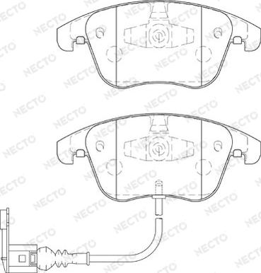 Necto FD7349A - Тормозные колодки, дисковые, комплект autospares.lv