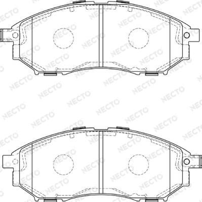 Necto FD7387A - Тормозные колодки, дисковые, комплект autospares.lv