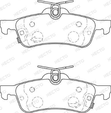 Necto FD7334A - Тормозные колодки, дисковые, комплект autospares.lv