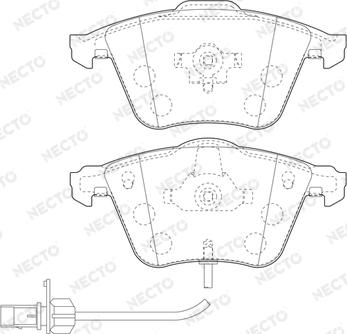 Necto FD7206A - Тормозные колодки, дисковые, комплект autospares.lv