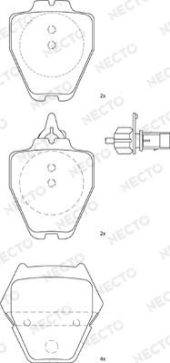 Necto FD7284A - Тормозные колодки, дисковые, комплект autospares.lv