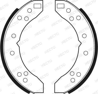 Necto N1593 - Комплект тормозных колодок, барабанные autospares.lv