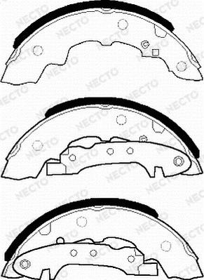 Necto N1041 - Комплект тормозных колодок, барабанные autospares.lv
