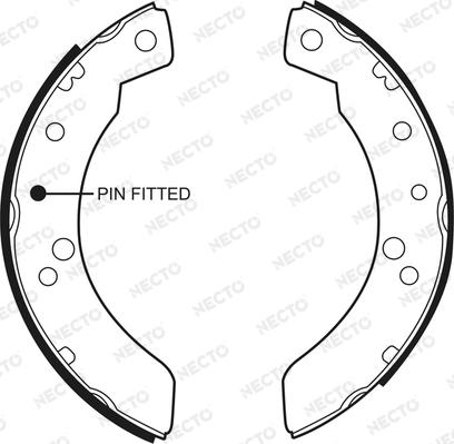Necto N1350 - Комплект тормозных колодок, барабанные autospares.lv