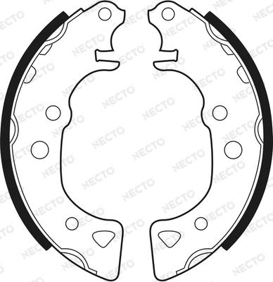 Necto N1316 - Комплект тормозных колодок, барабанные autospares.lv