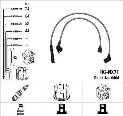 NGK 9464 - Комплект проводов зажигания autospares.lv