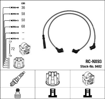NGK 9482 - Комплект проводов зажигания autospares.lv