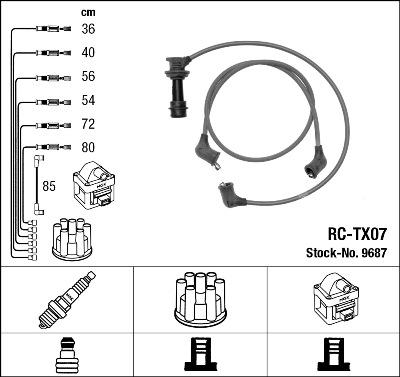 NGK 9687 - Комплект проводов зажигания autospares.lv