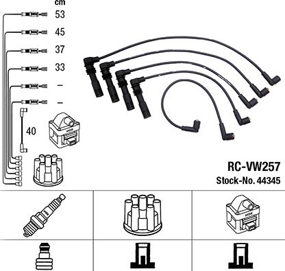 NGK 44345 - Комплект проводов зажигания autospares.lv