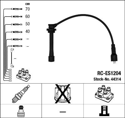 NGK 44314 - Комплект проводов зажигания autospares.lv