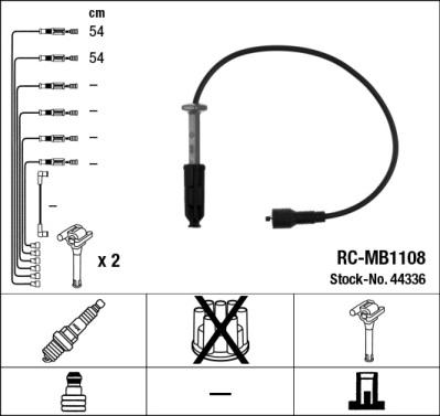 NGK 44336 - Комплект проводов зажигания autospares.lv