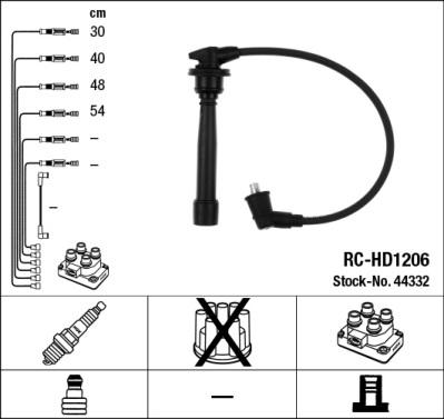 NGK 44332 - Комплект проводов зажигания autospares.lv