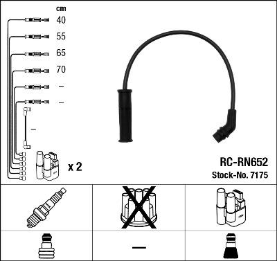 NGK 7175 - Комплект проводов зажигания autospares.lv