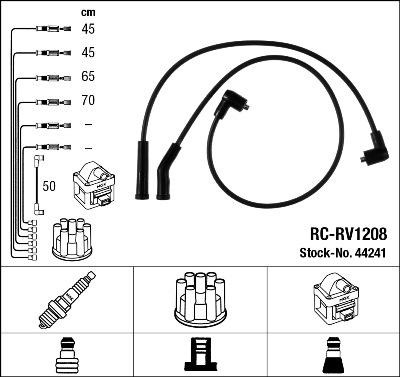 NGK 44241 - Комплект проводов зажигания autospares.lv