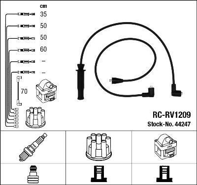 NGK 44247 - Комплект проводов зажигания autospares.lv