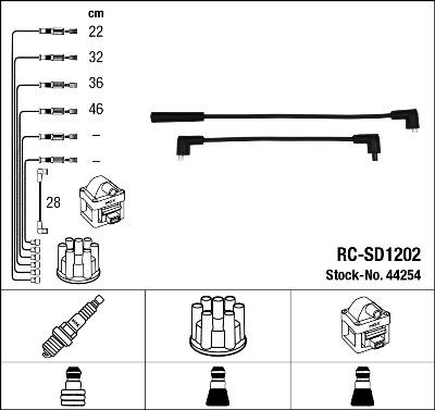 NGK 44254 - Комплект проводов зажигания autospares.lv