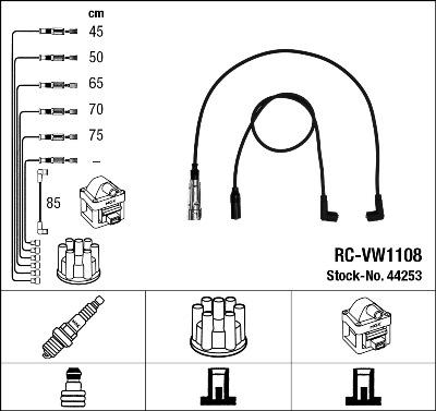 NGK 44253 - Комплект проводов зажигания autospares.lv