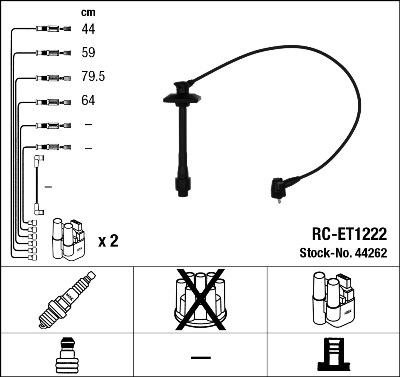 NGK 44262 - Комплект проводов зажигания autospares.lv