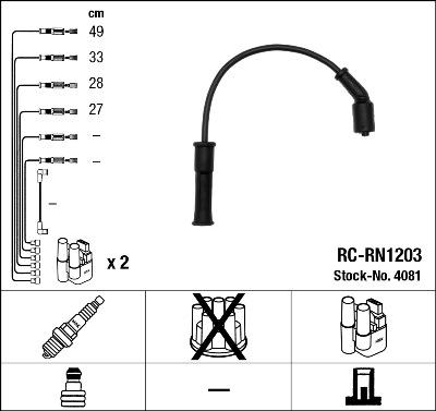 NGK 44305 - Комплект проводов зажигания autospares.lv