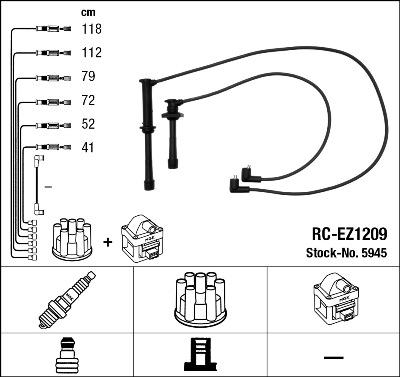 NGK 5945 - Комплект проводов зажигания autospares.lv