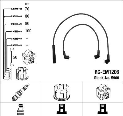 NGK 5900 - Комплект проводов зажигания autospares.lv