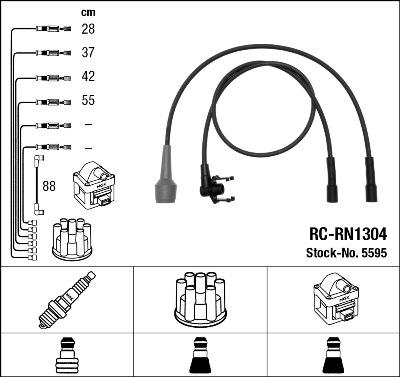 NGK 5595 - Комплект проводов зажигания autospares.lv