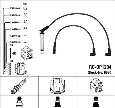 NGK 6990 - Комплект проводов зажигания autospares.lv