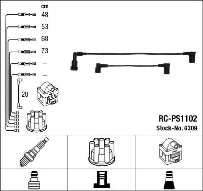 NGK 6309 - Комплект проводов зажигания autospares.lv