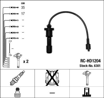 NGK 6301 - Комплект проводов зажигания autospares.lv