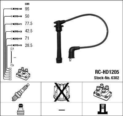 NGK 6302 - Комплект проводов зажигания autospares.lv