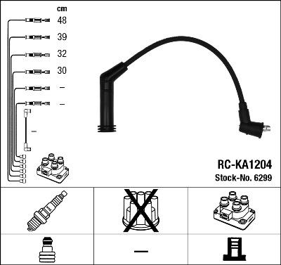 NGK 6299 - Комплект проводов зажигания autospares.lv