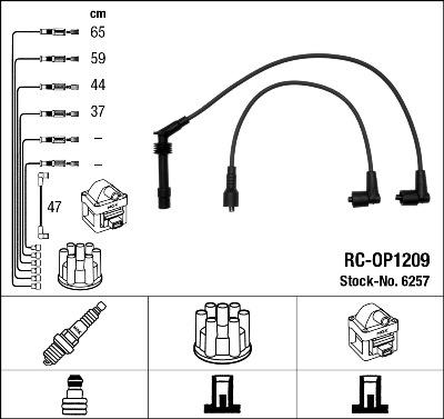 NGK 6257 - Комплект проводов зажигания autospares.lv