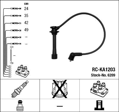 NGK 6209 - Комплект проводов зажигания autospares.lv