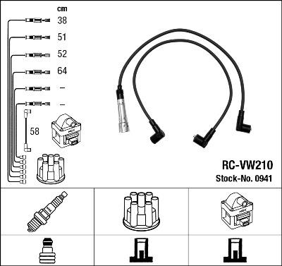 NGK 0941 - Комплект проводов зажигания autospares.lv