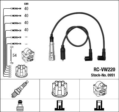 NGK 0951 - Комплект проводов зажигания autospares.lv