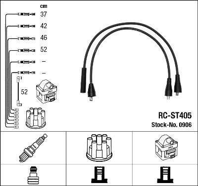 NGK 0906 - Комплект проводов зажигания autospares.lv