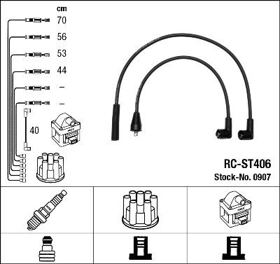 NGK 0907 - Комплект проводов зажигания autospares.lv