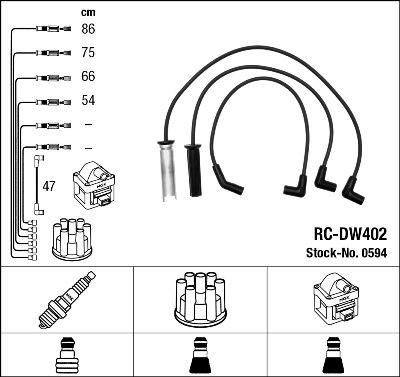 NGK 0594 - Комплект проводов зажигания autospares.lv
