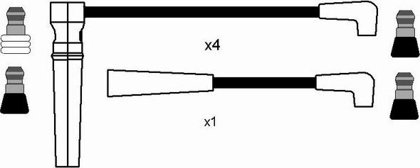 NGK 0595 - Комплект проводов зажигания autospares.lv