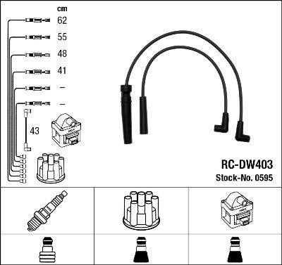 NGK 0595 - Комплект проводов зажигания autospares.lv
