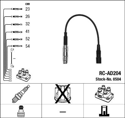 NGK 0504 - Комплект проводов зажигания autospares.lv