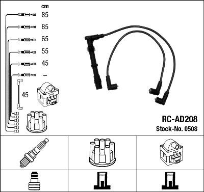 NGK 0508 - Комплект проводов зажигания autospares.lv