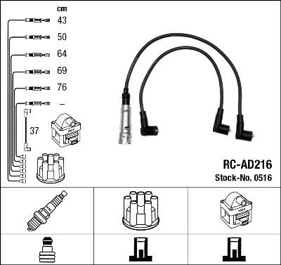 NGK 0516 - Комплект проводов зажигания autospares.lv