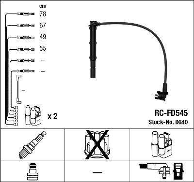 NGK 0640 - Комплект проводов зажигания autospares.lv