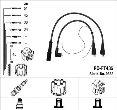 NGK 0682 - Комплект проводов зажигания autospares.lv