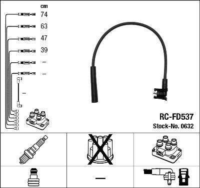 NGK 0632 - Комплект проводов зажигания autospares.lv