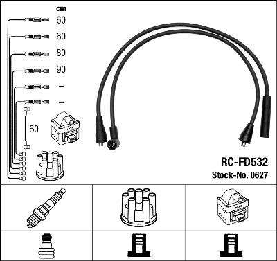 NGK 0627 - Комплект проводов зажигания autospares.lv