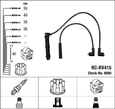 NGK 0890 - Комплект проводов зажигания autospares.lv