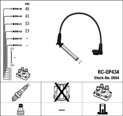 NGK 0804 - Комплект проводов зажигания autospares.lv