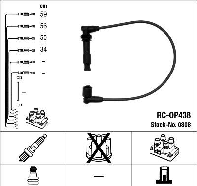 NGK 0808 - Комплект проводов зажигания autospares.lv